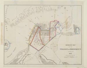 Mapa de Hooker del pueblo de Brooklyn, 1861 de American School